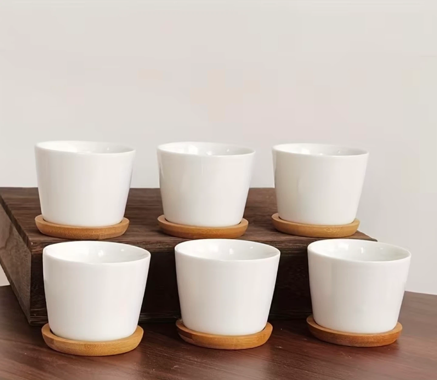 6/12pcs White Pots Ceramic Succulent Planter Flower Pot