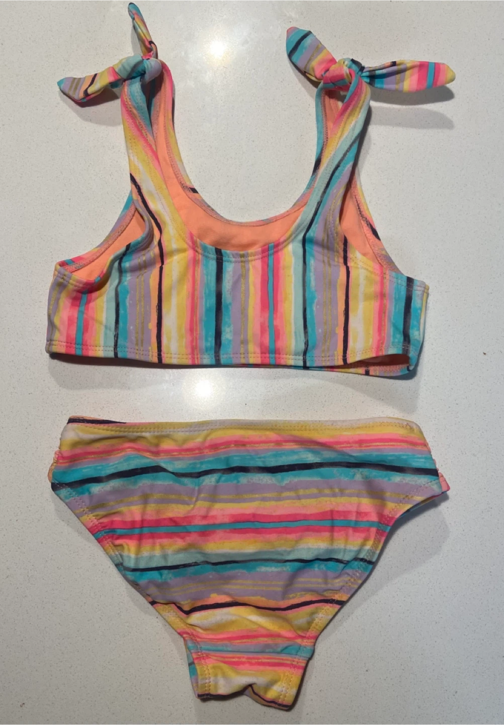 EUC: George Girls' Striped Bikini M/M (7-8) - photo 5