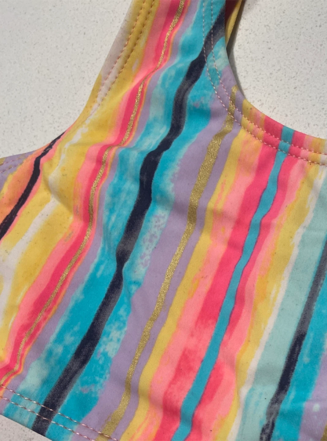EUC: George Girls' Striped Bikini M/M (7-8) - photo 3