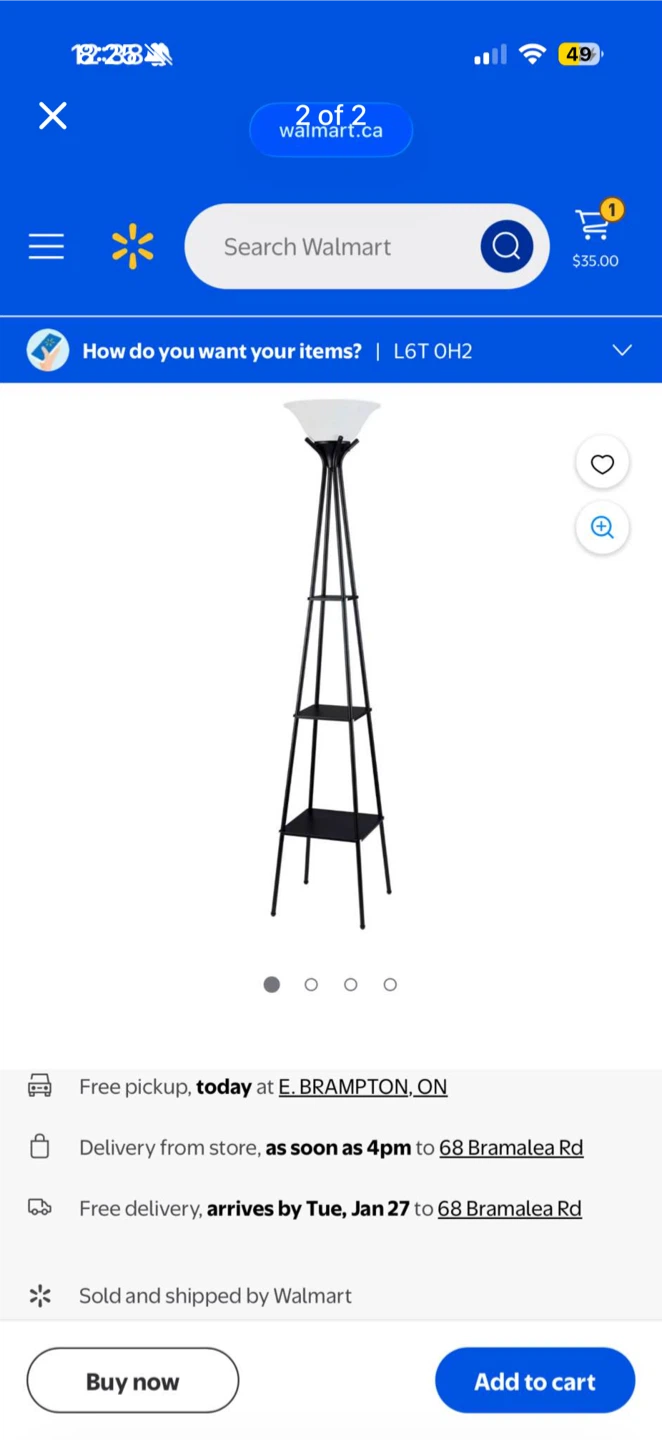 Black Floor Lamp with Shelves - photo 2