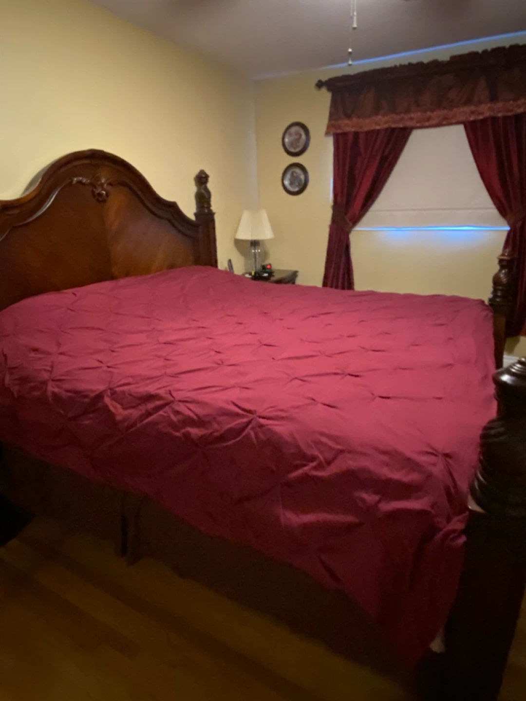 Burgundy Curtains with Valance and King Size Duvet Cover - photo 5
