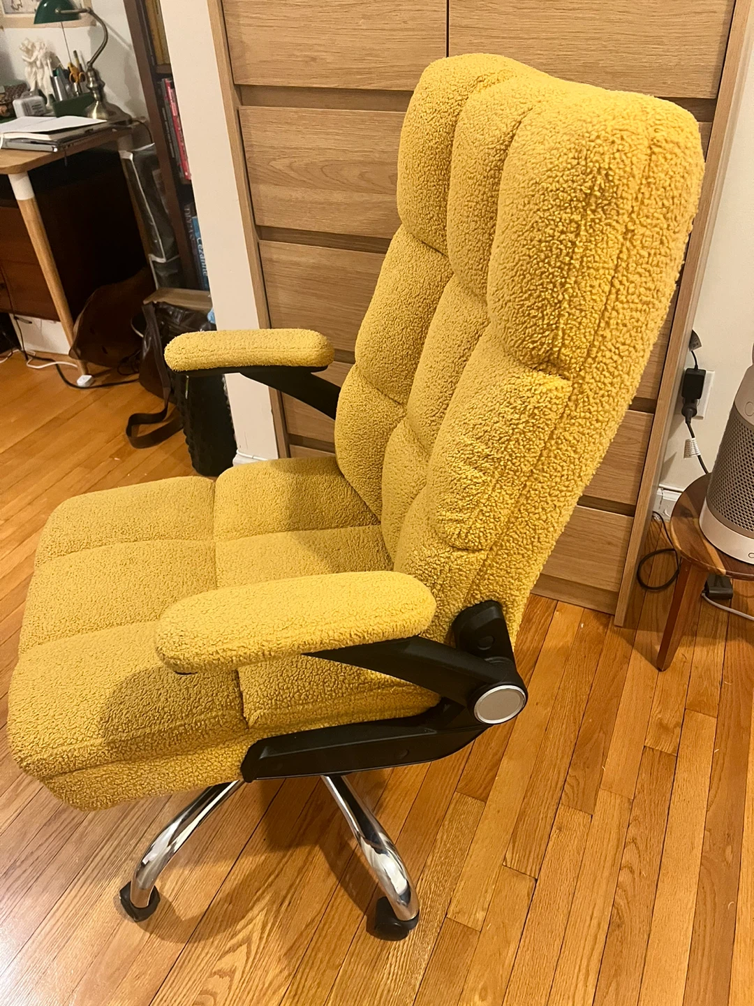 Yellow Teddy Fabric Office Chair - photo 2