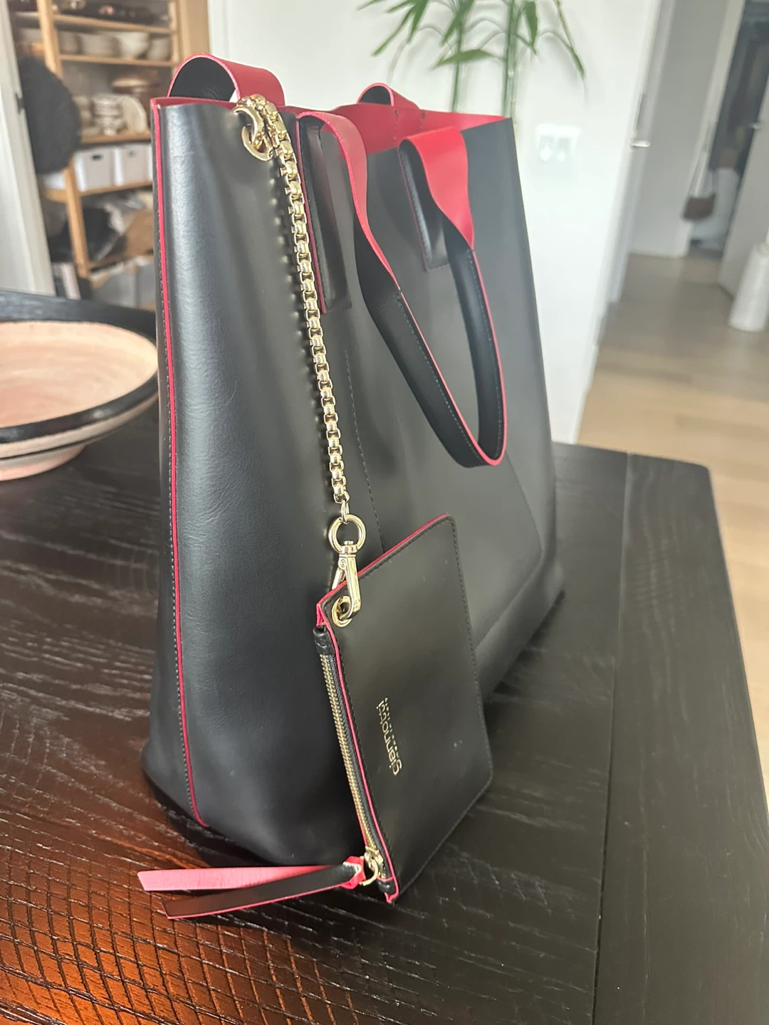 Giannotti Tote Bag with Pouch - Black & Red - photo 2