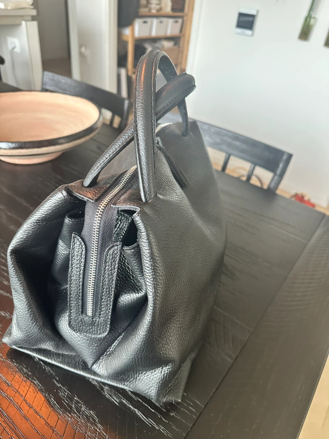 Italian Black Leather Handbag - photo 2