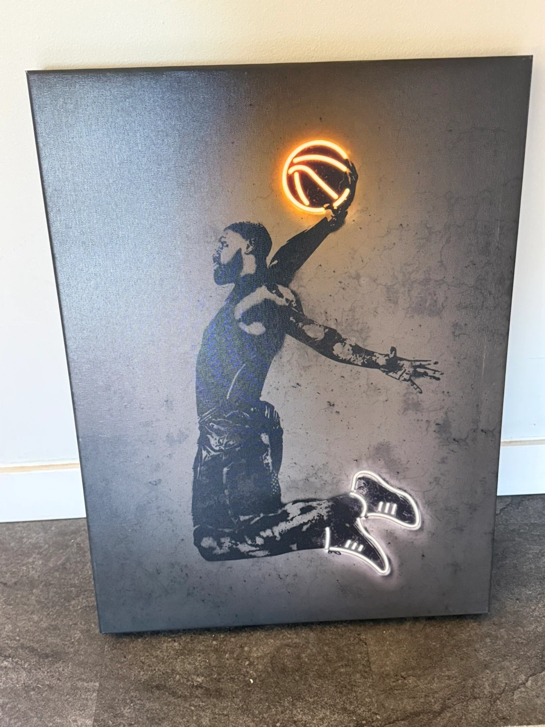 Basketball Player Neon Canvas Wall Art - photo 2