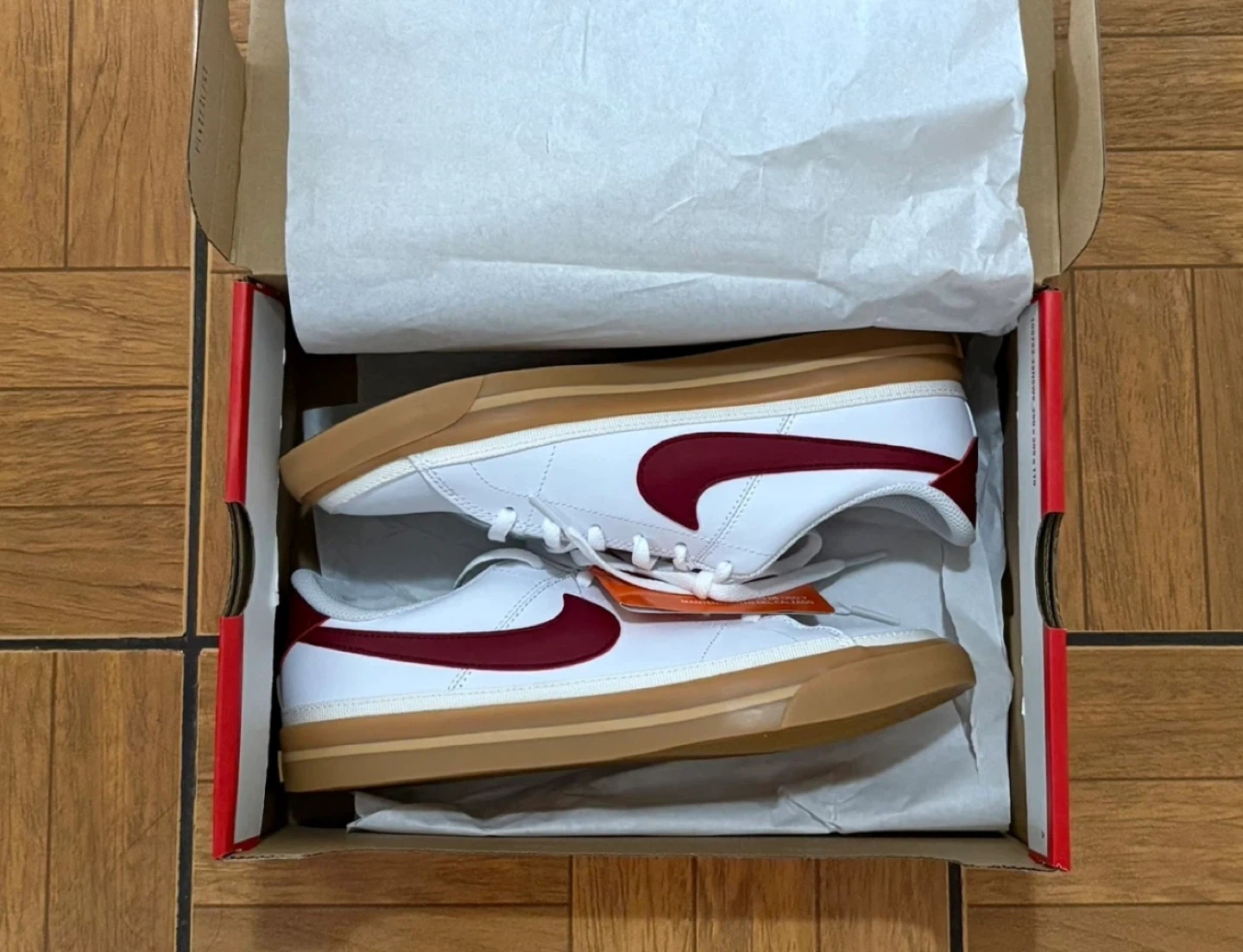 Big Kids' Nike Court Legacy "White Team Red Gum" Sneakers