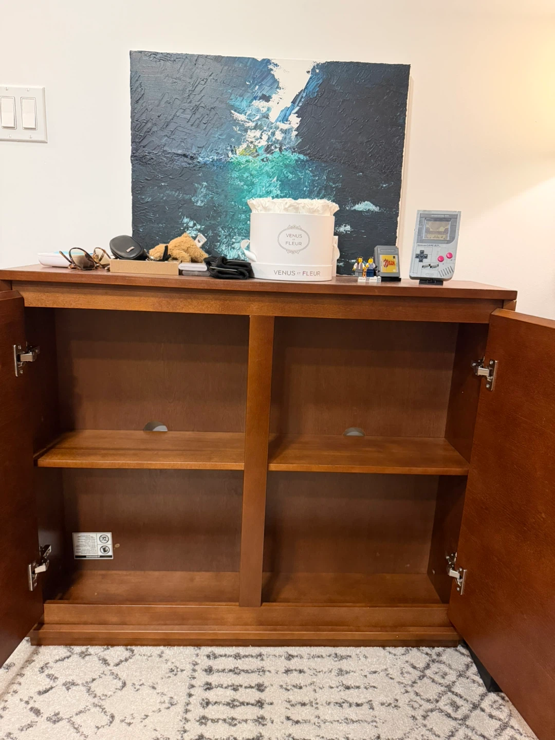 Wooden Walnut Media Console / Cabinet - photo 2