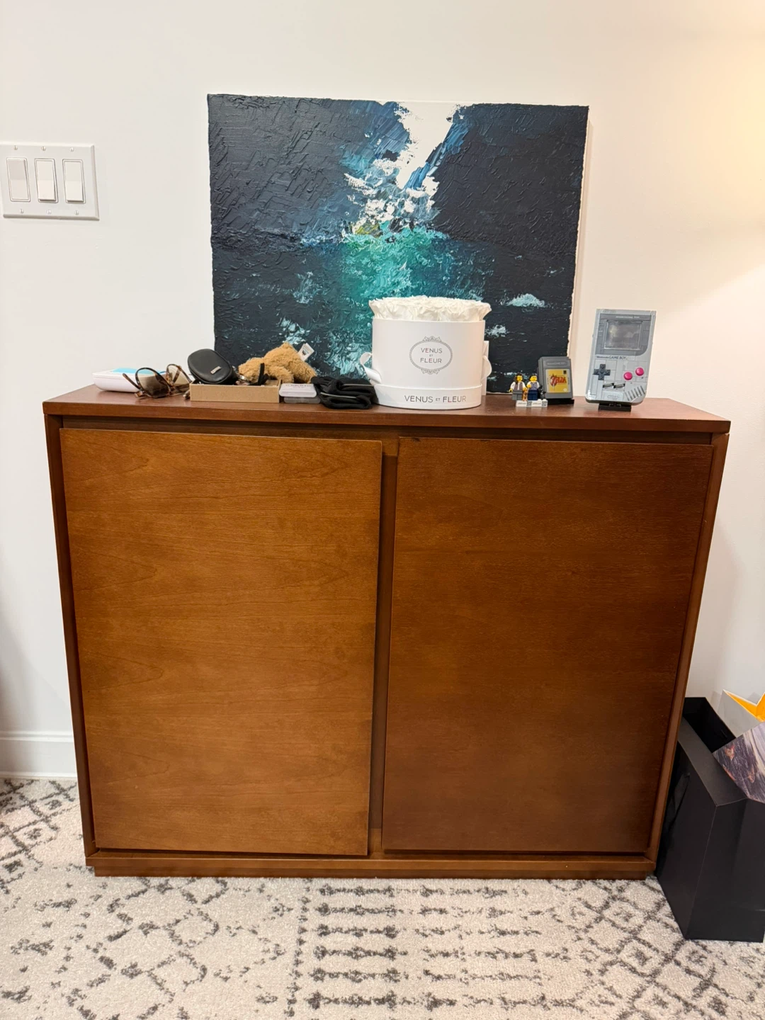 Wooden Walnut Media Console / Cabinet