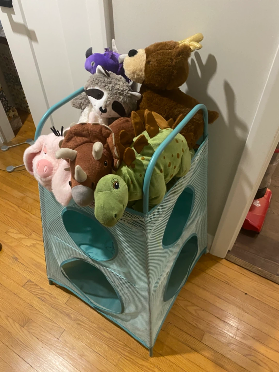 Mesh Toy Storage Bin & Stuffies