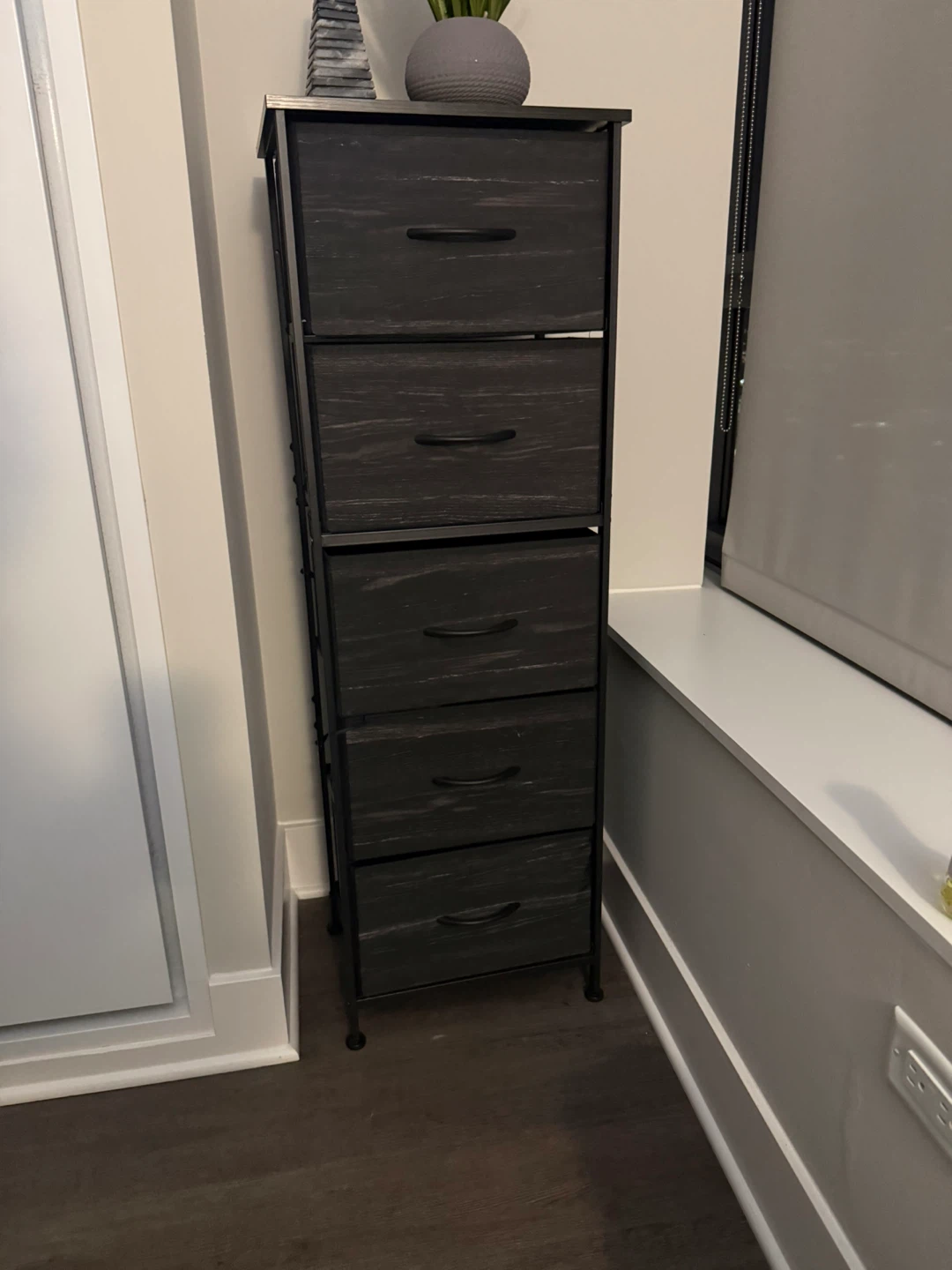 Black 5-Drawer Fabric Dresser