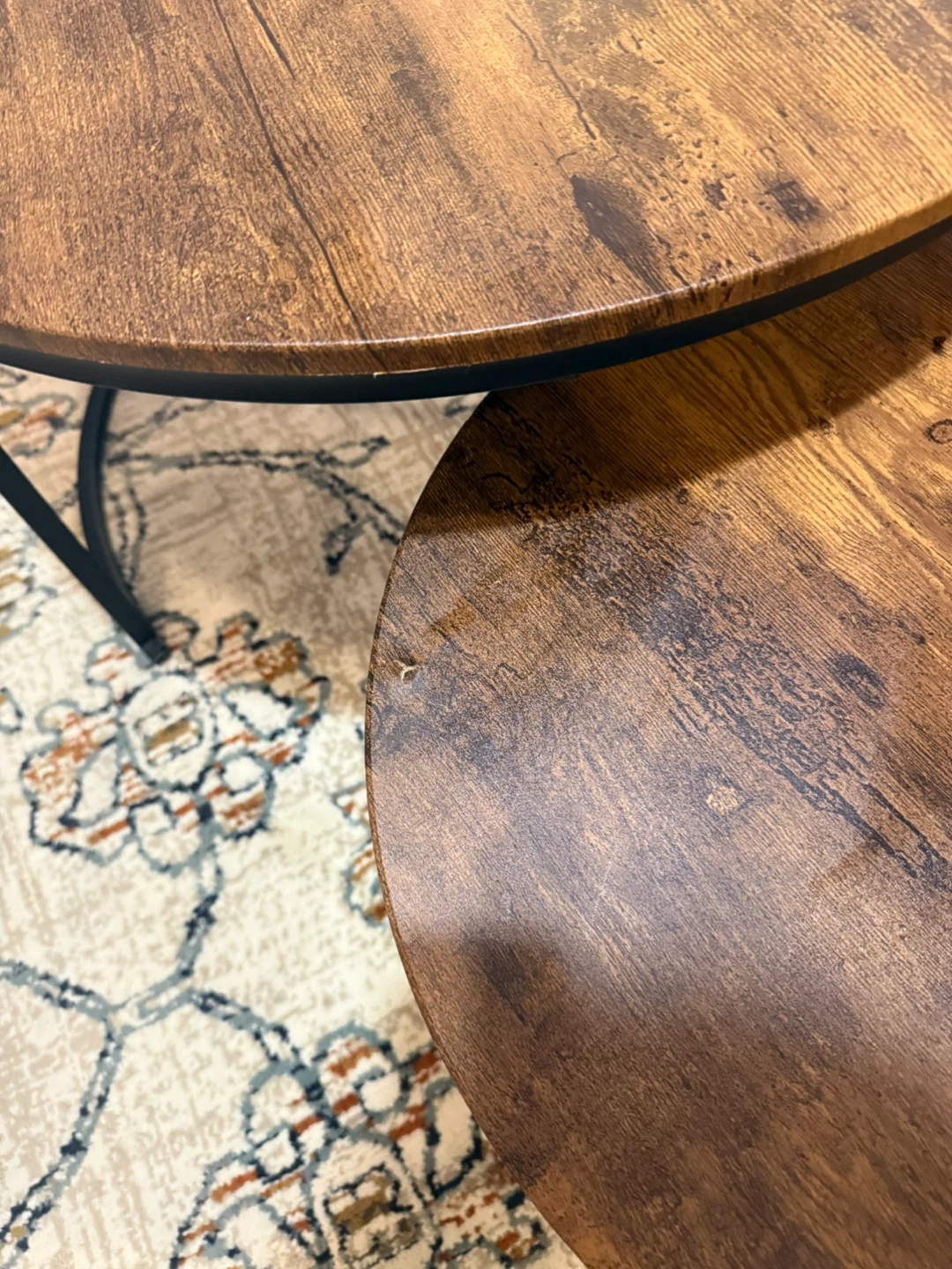 Set of 2 Round Nesting Coffee Tables - photo 3