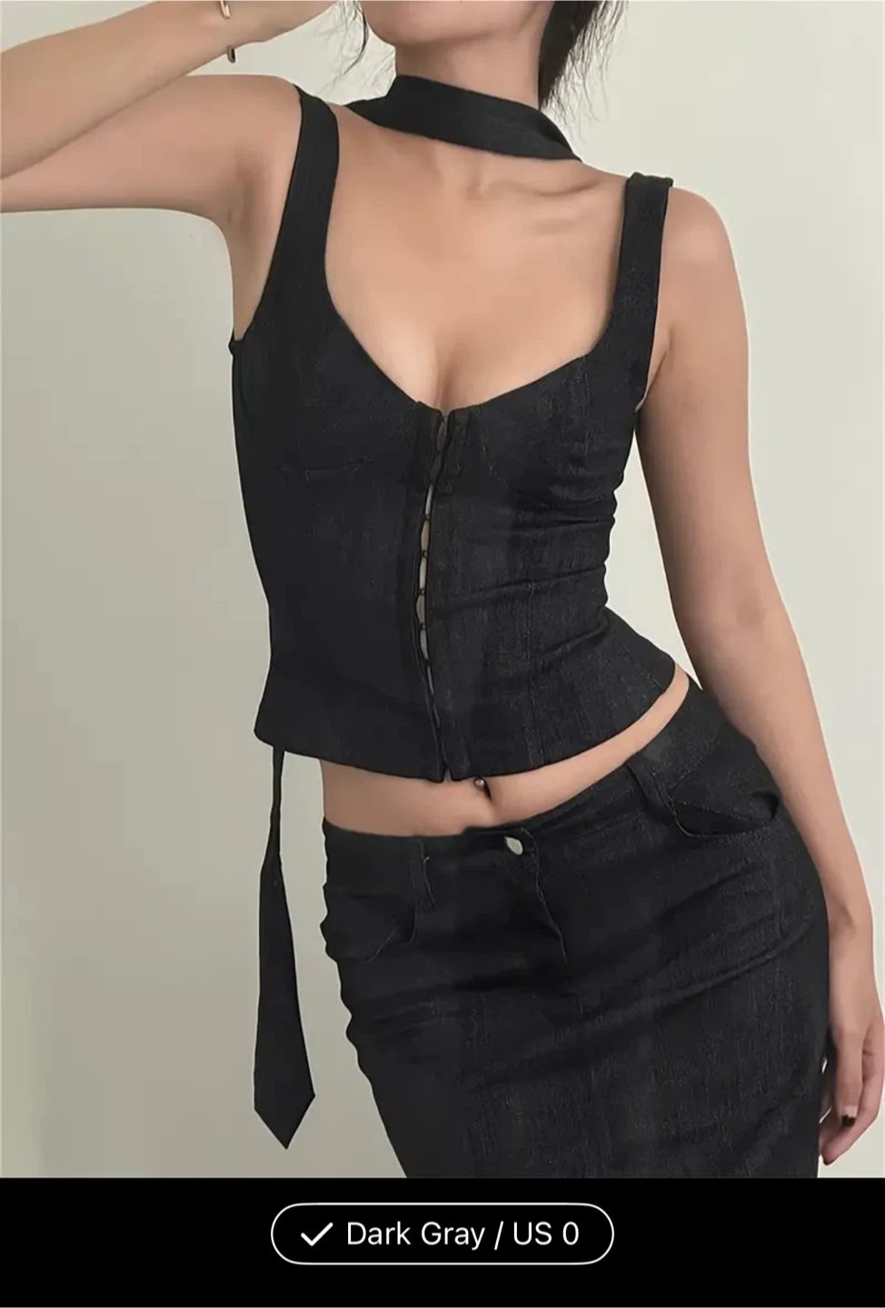 Dark Gray Corset Top - Size US 0 - photo 3