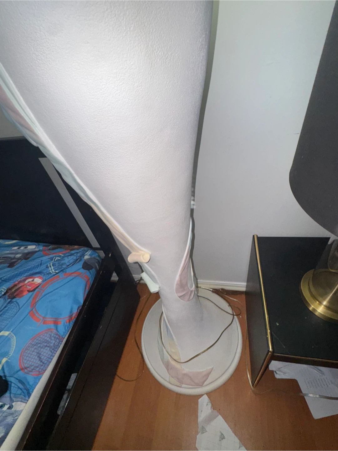 Tall Decorative Lamp - White with Pastel Ribbons - photo 4