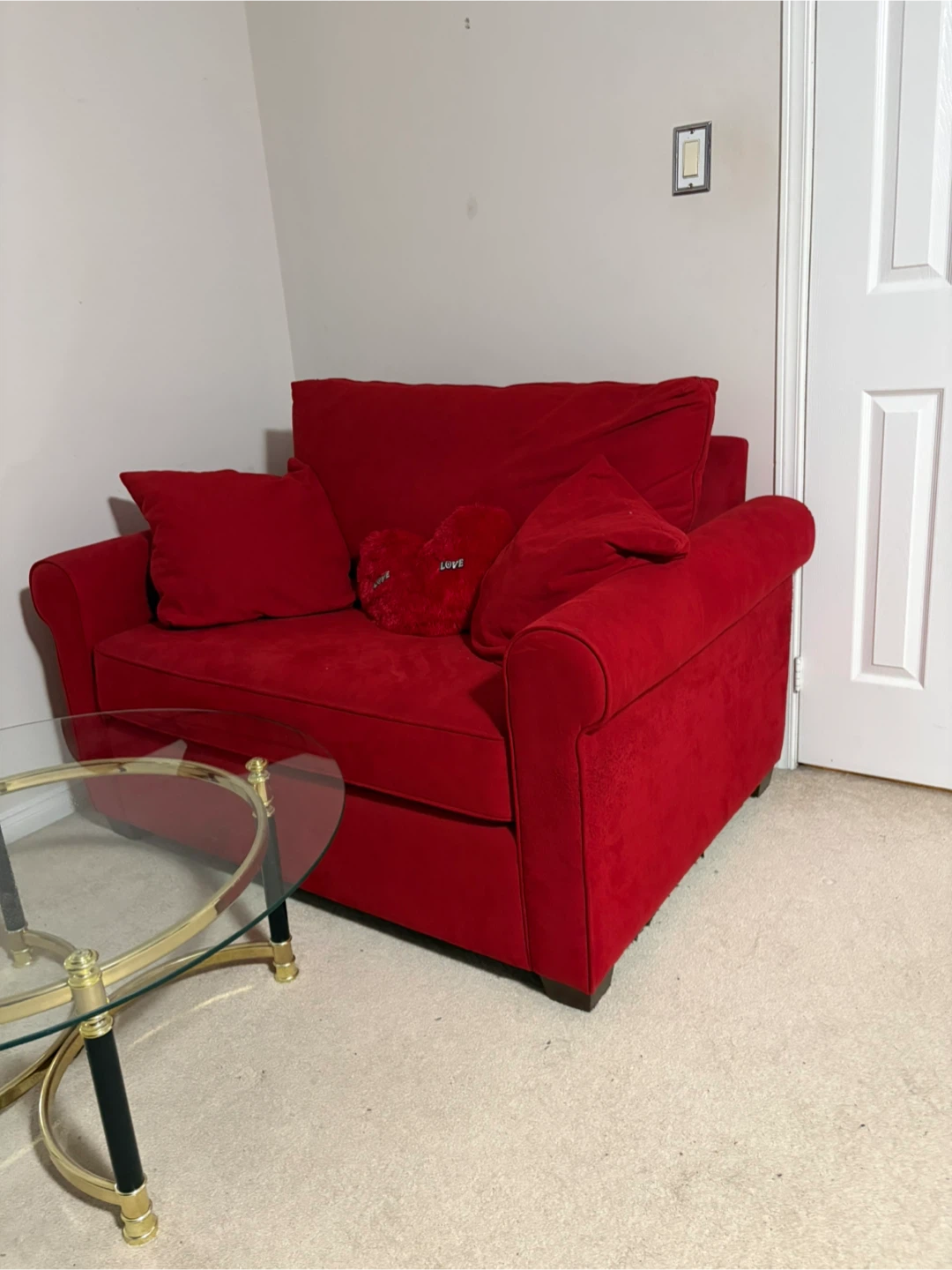 Red Sleeper Chair with Mattress - photo 2