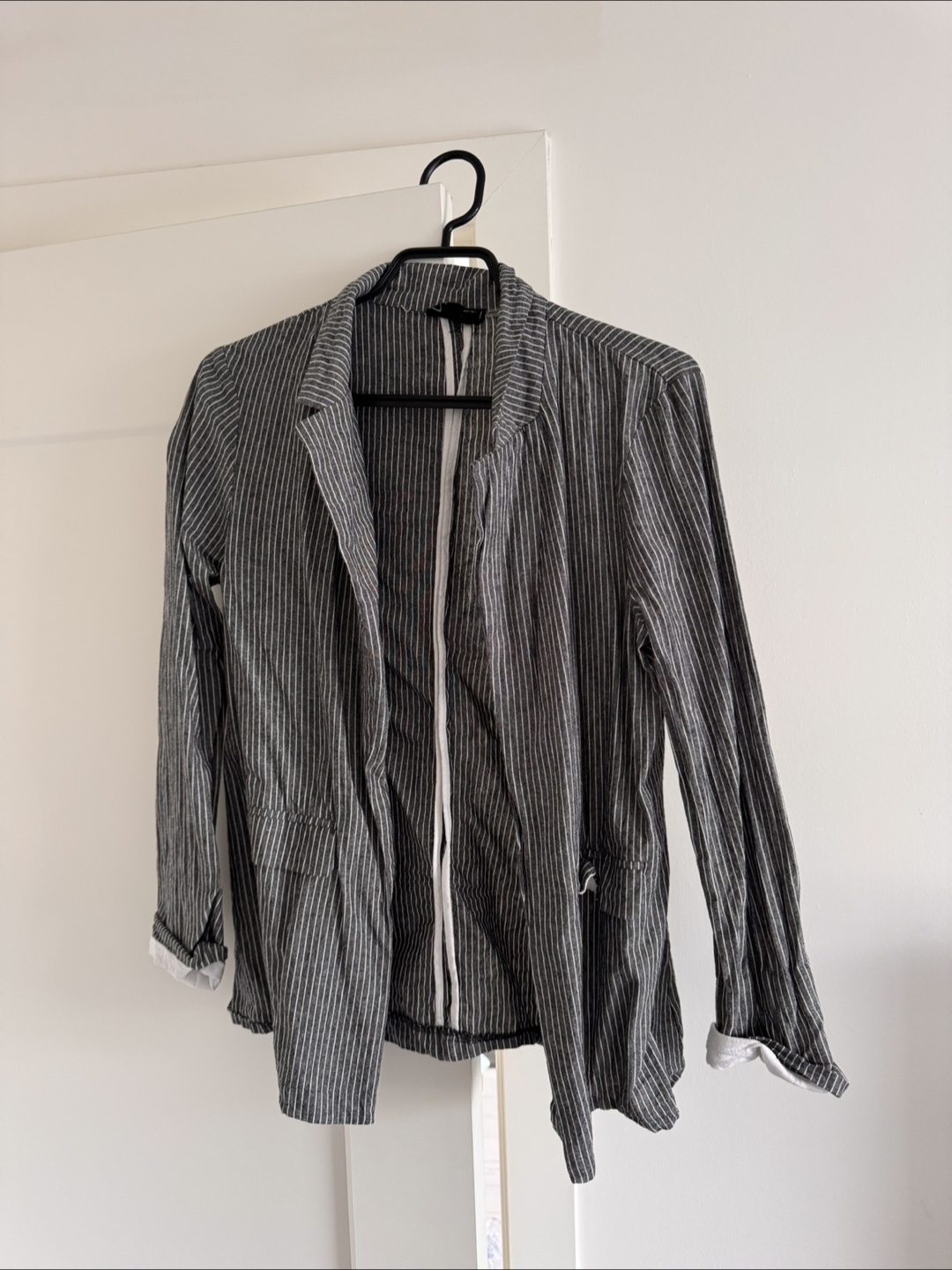 HAVE Grey Striped Blazer - Size L - photo 2