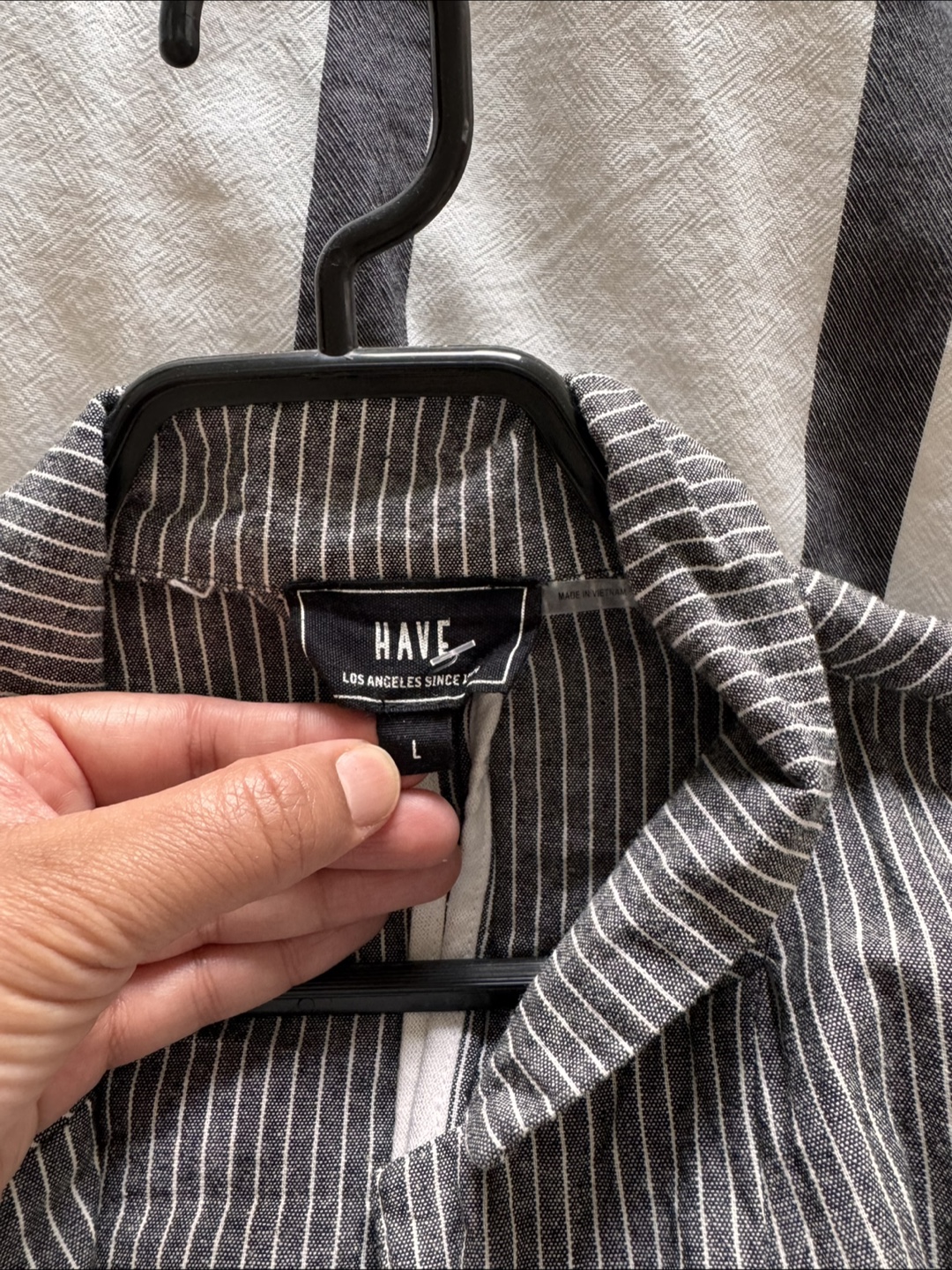 HAVE Grey Striped Blazer - Size L