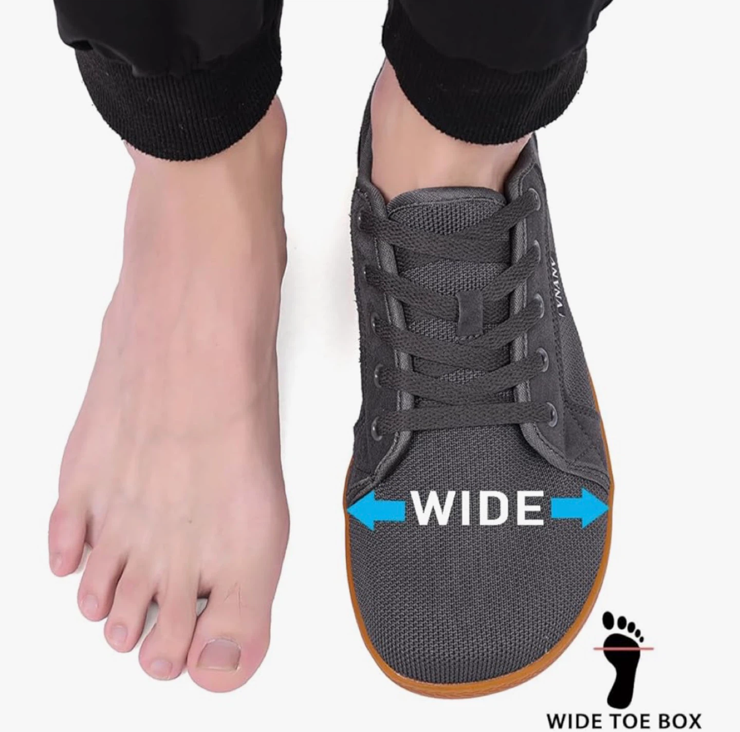 Vinvyn Grey Wide Toe Box Barefoot Shoes Size 37 - photo 2