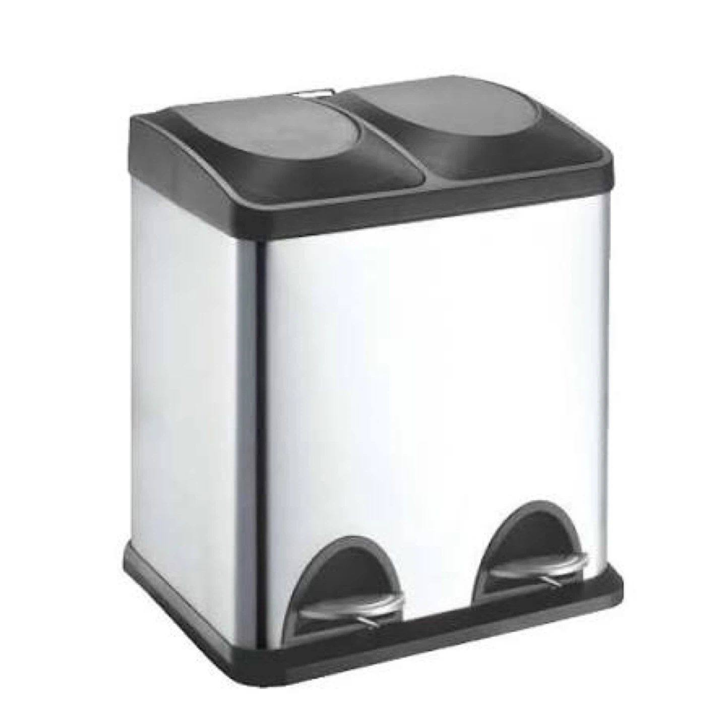 Stainless Steel Dual Compartment Pedal Garbage Trash Bin - photo 2