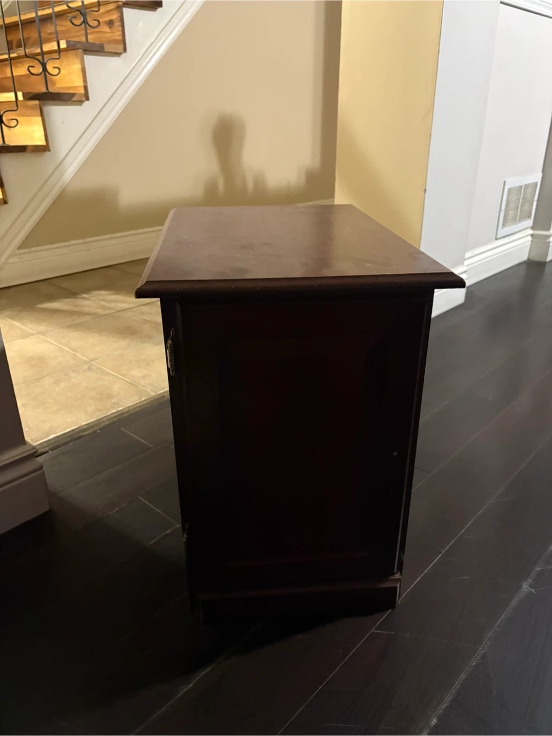 Dark Wood Side Table/Storage Cabinet