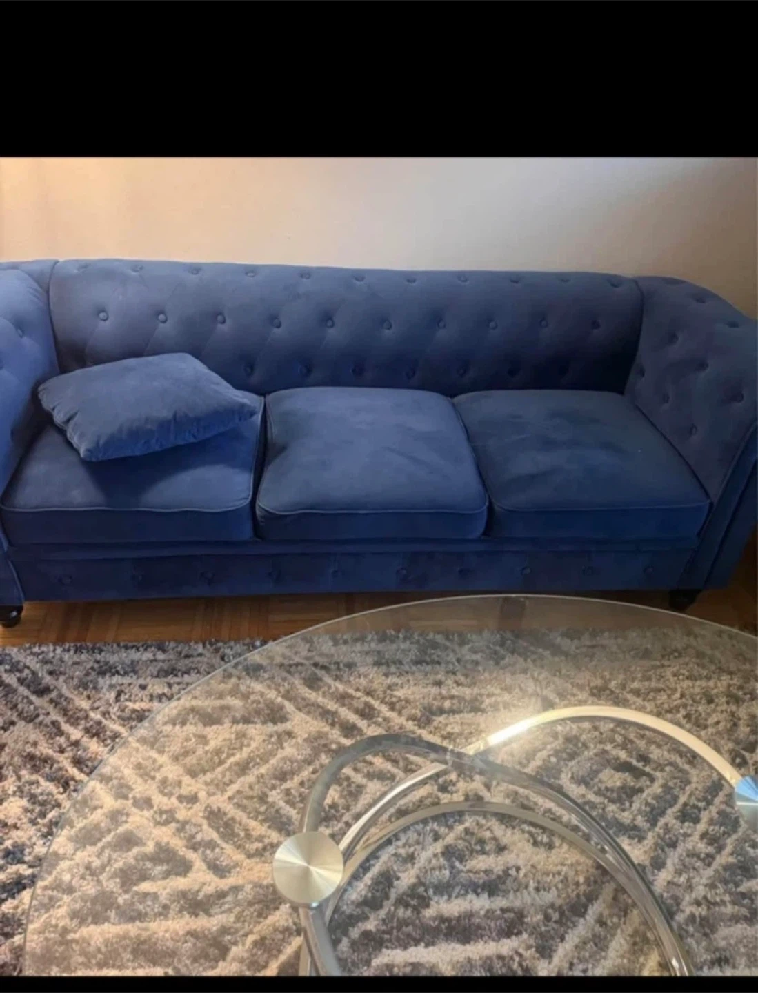 navy blue sofa