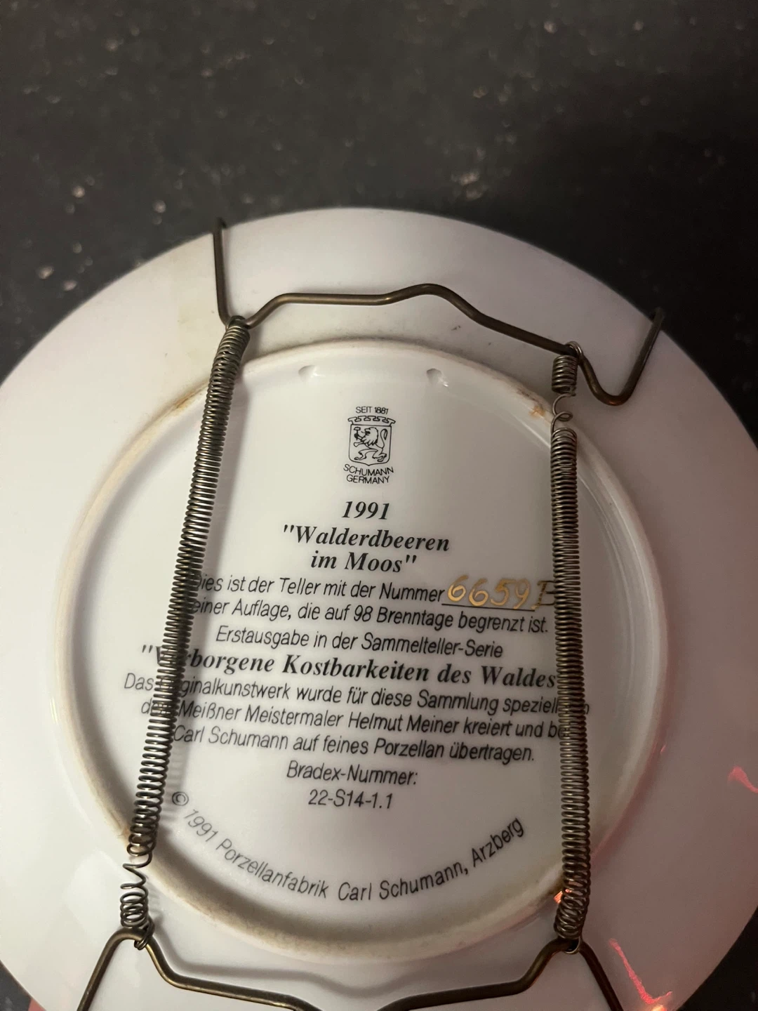 Schumann  Collector Plate 1991 - photo 2