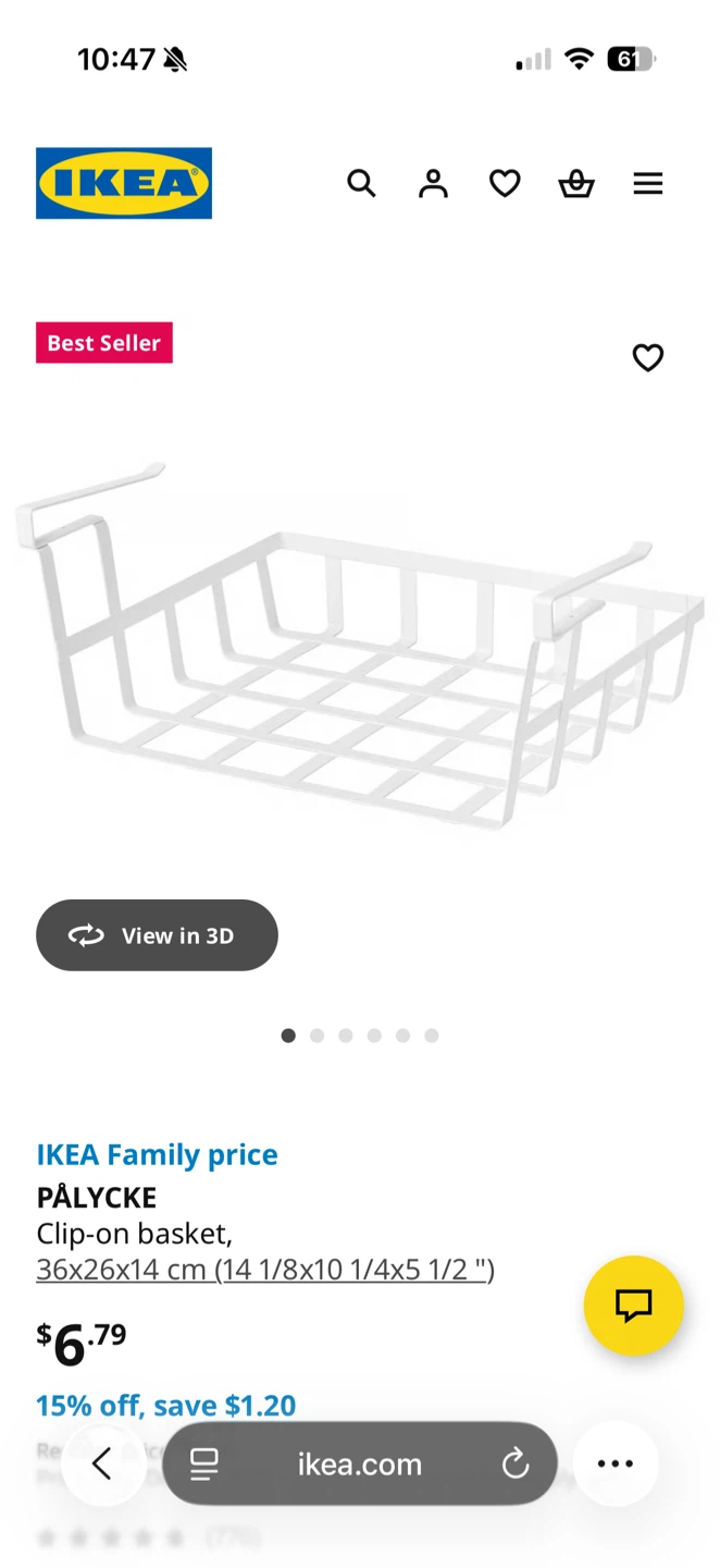 IKEA PÄLYCKE Clip-on Basket - White - photo 2