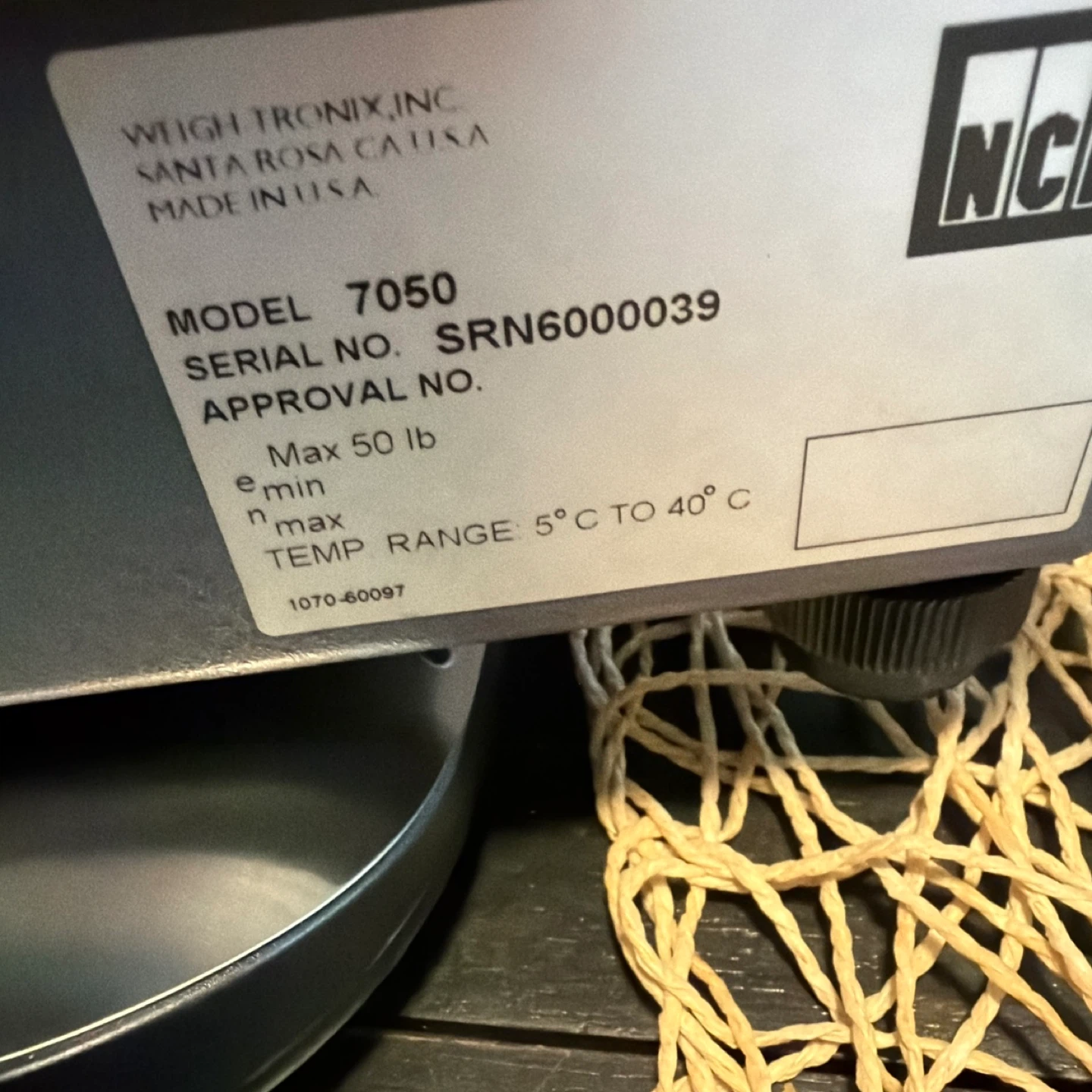 NCI Model 7050 Bulk Sampling Scale - 50lb/25kg