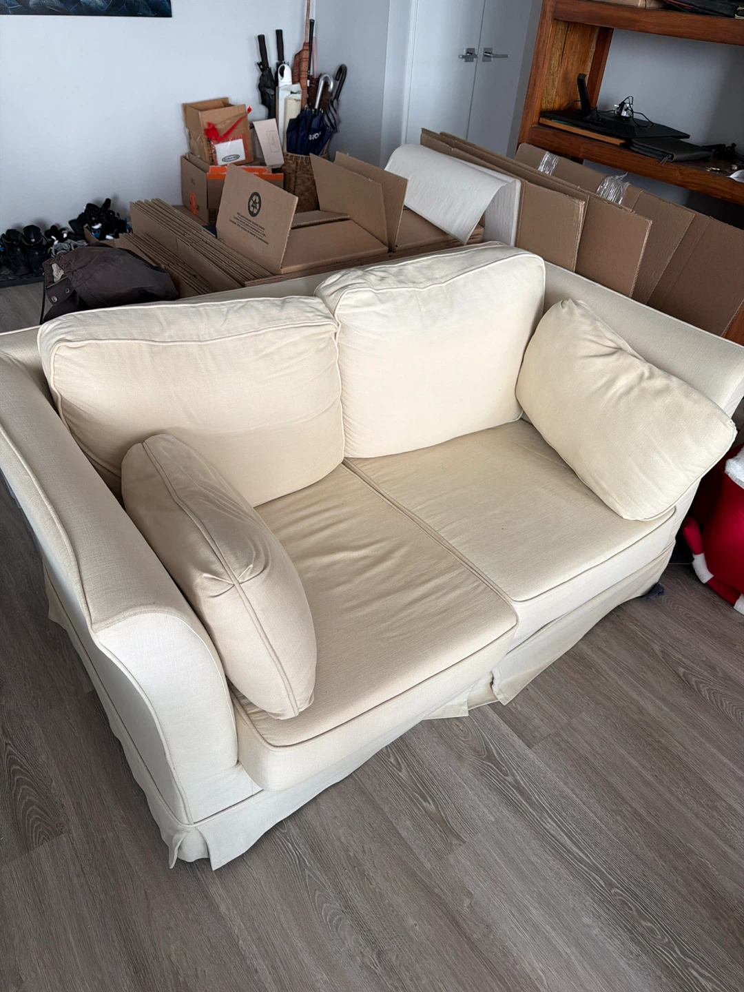 Cream Sofa with Removable Slipcovers - photo 2