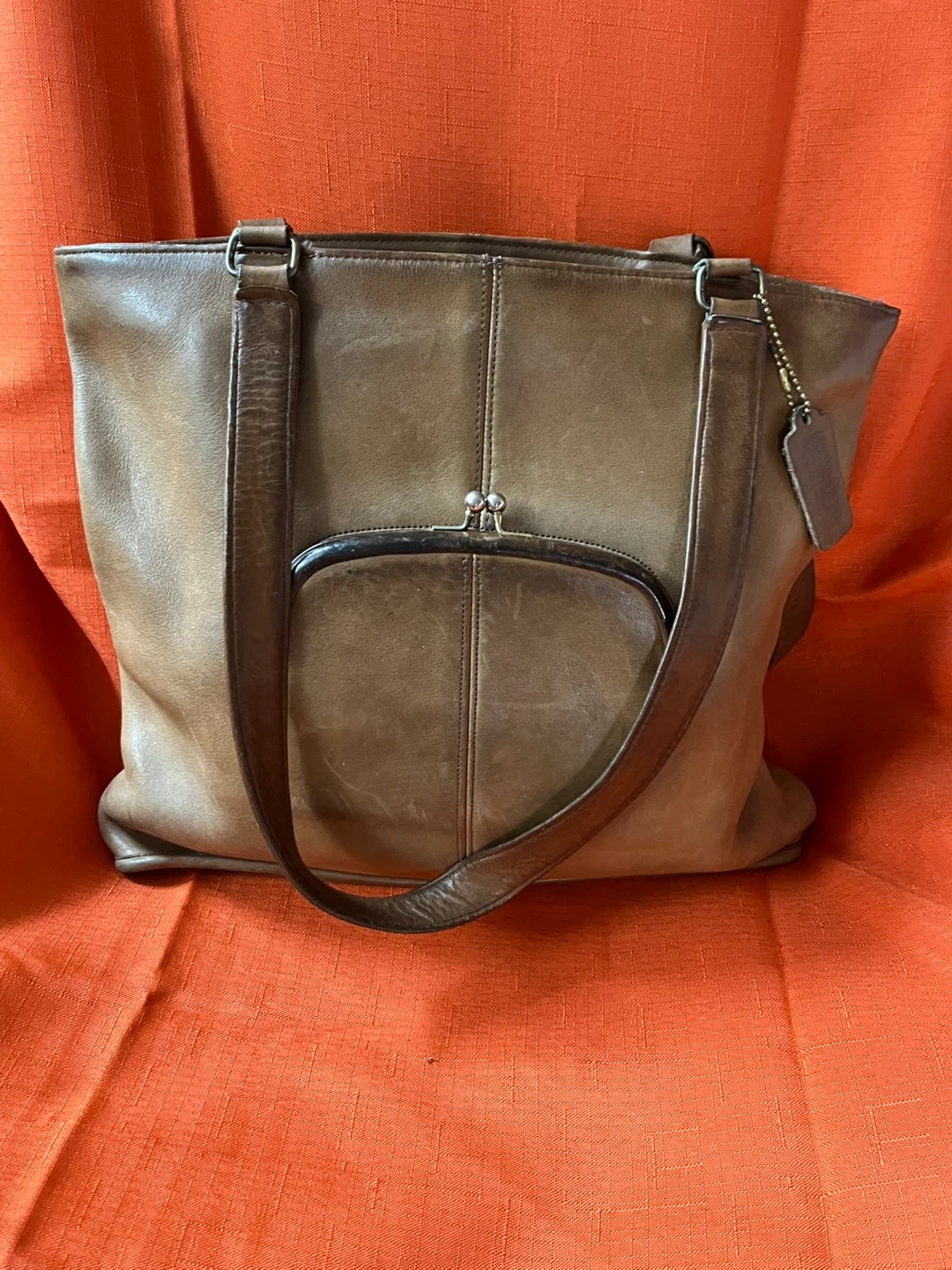 Vintage Coach Brown Leather Tote Bag - photo 2