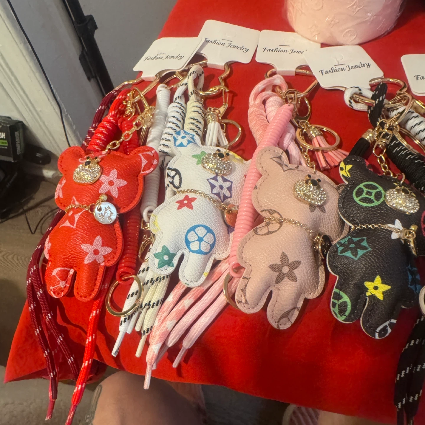 Bear Charm Keychain with Rhinestones and Tassel - photo 5