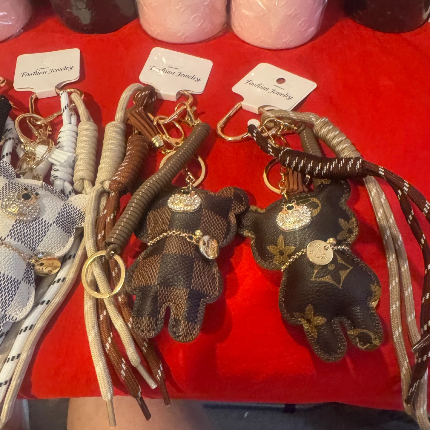 Bear Charm Keychain with Rhinestones and Tassel - photo 2