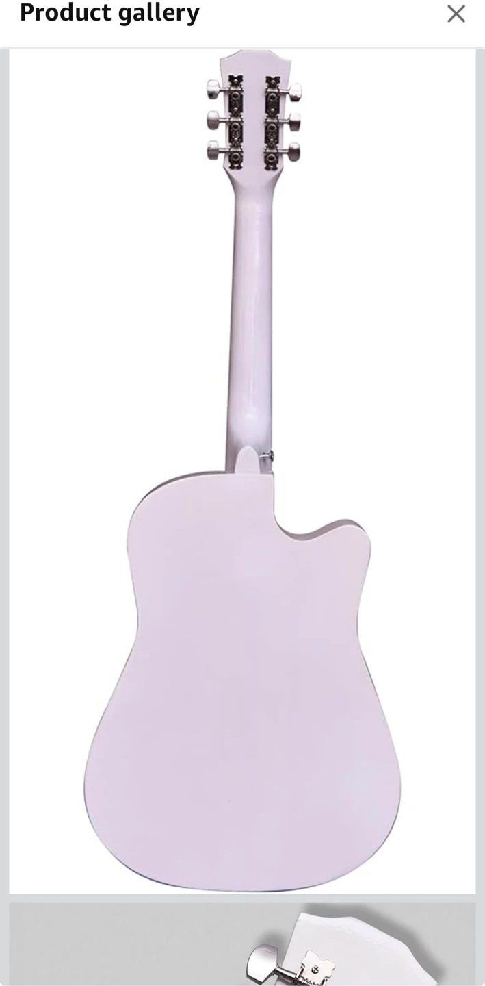 Rosefinch 38 inch Left Handed Acoustic Guitar Kit - White - photo 3
