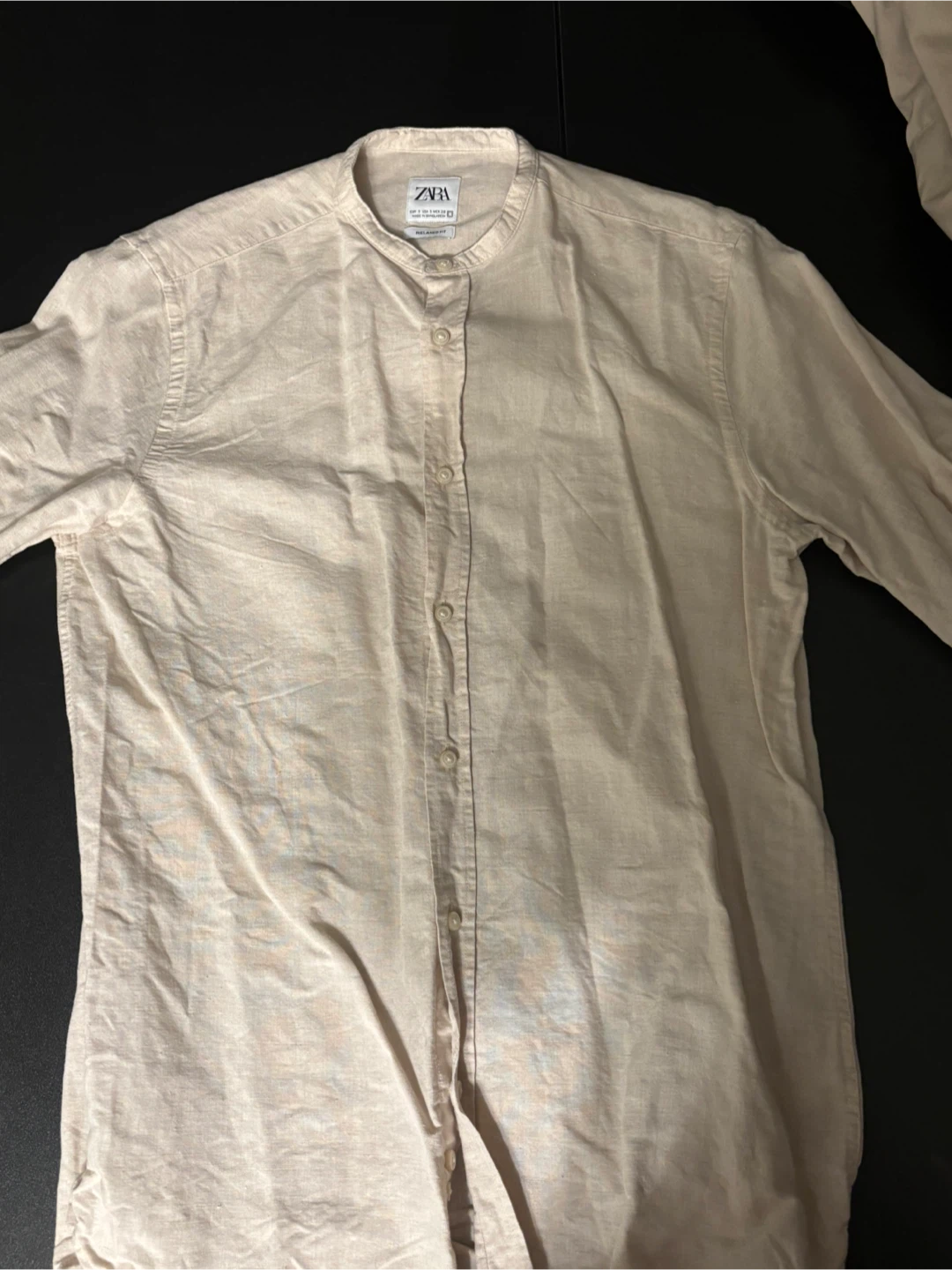 ZARA Relaxed Fit Band Collar Shirt - Size S