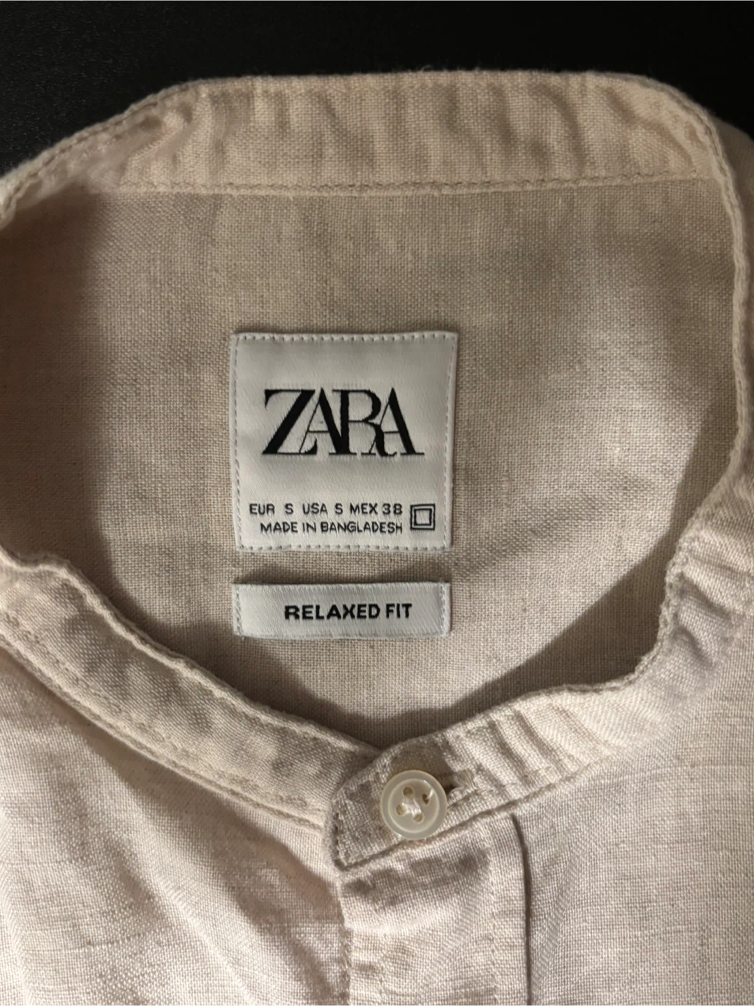 ZARA Relaxed Fit Band Collar Shirt - Size S - photo 2