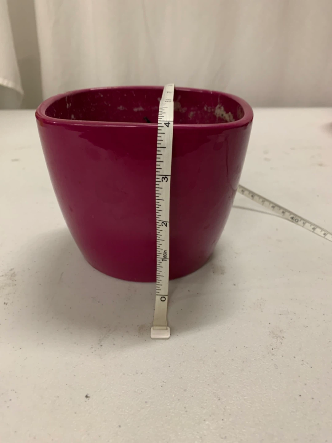 Set of 3 Colorful Ceramic Plant Pots (Fuchsia, Red, Bronze) - photo 3