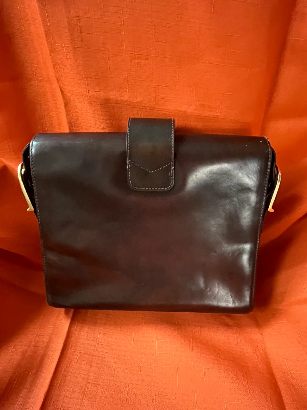 Vintage Dark Brown Leather Shoulder Bag Made in Italy - photo 2