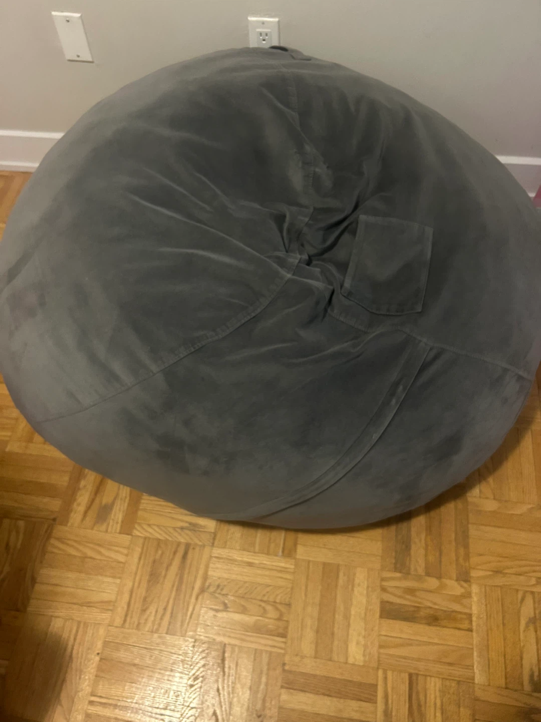 Large Grey Bean Bag Chair