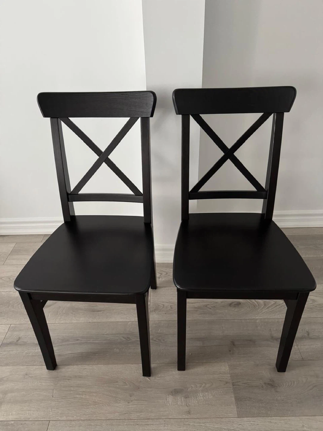 Set of 6 Black Ikea Dining Chairs - photo 3