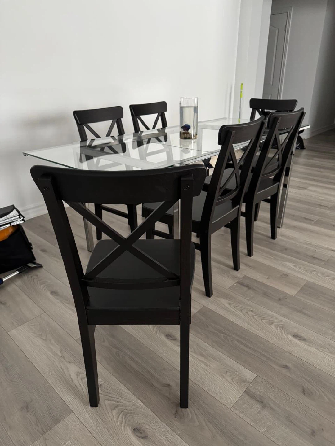 Set of 6 Black Ikea Dining Chairs - photo 2