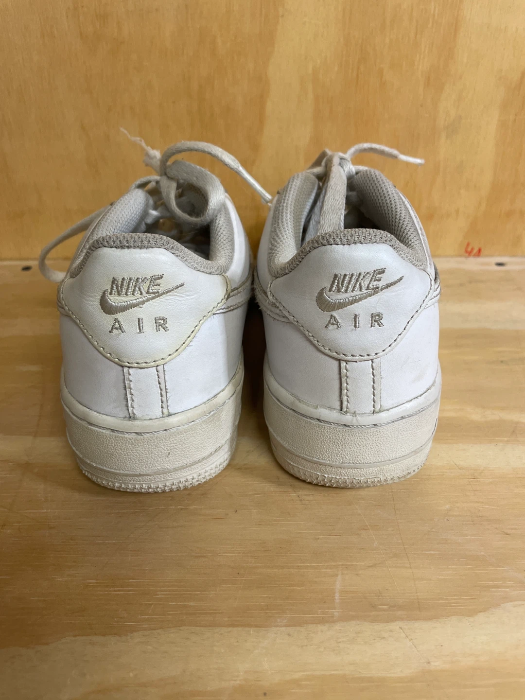 6:5 Youth Nike Air Force 1 White Leather Sneakers - photo 3