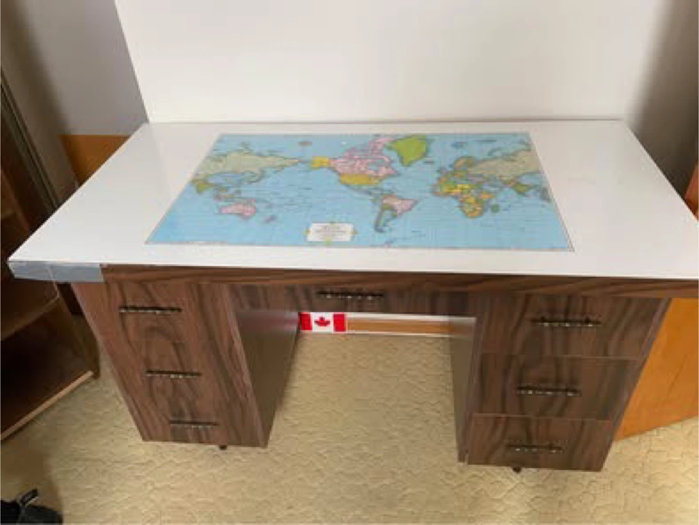 Vintage World Map Desk