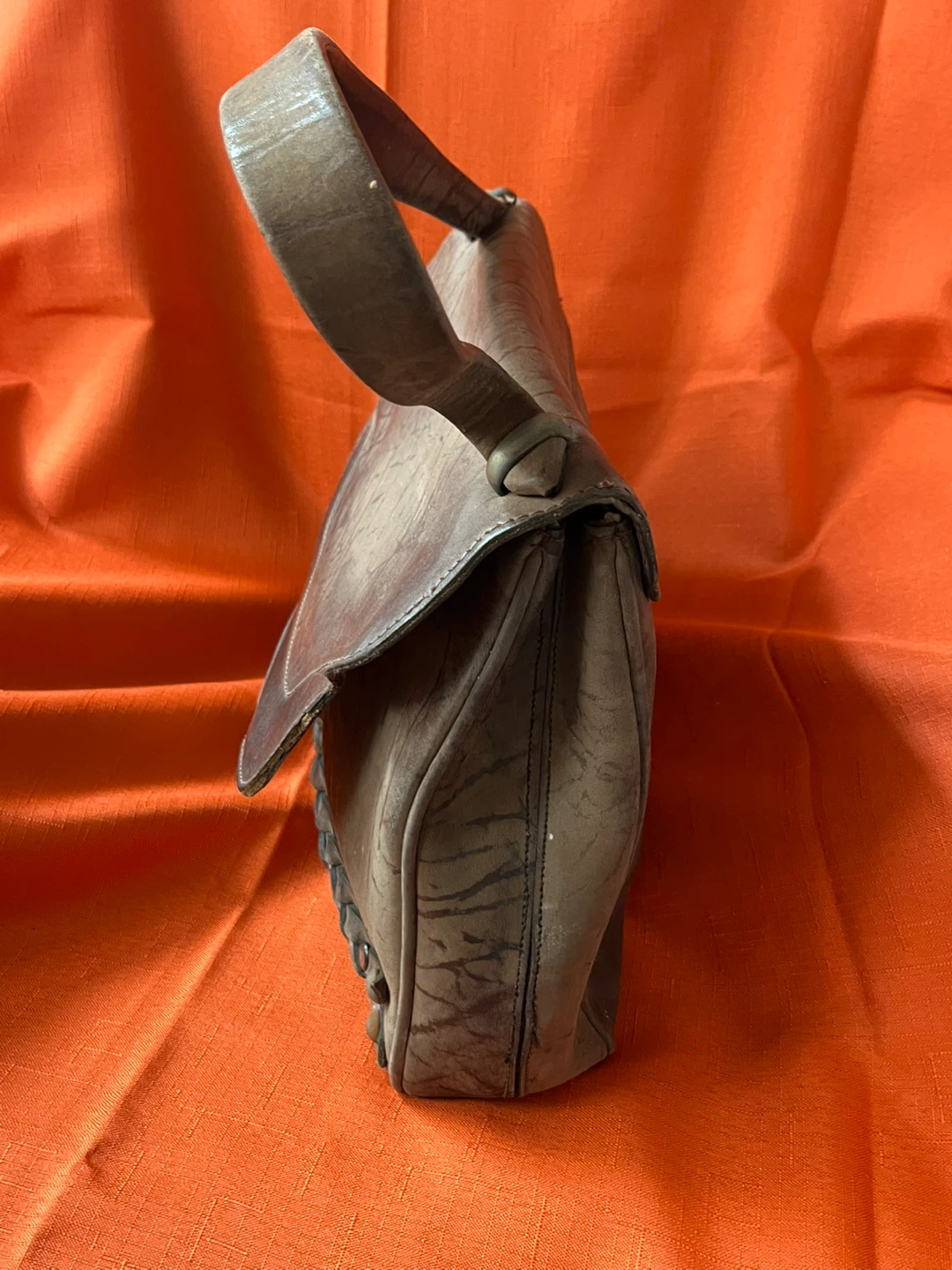 Vintage Brown Leather Shoulder Bag - photo 4