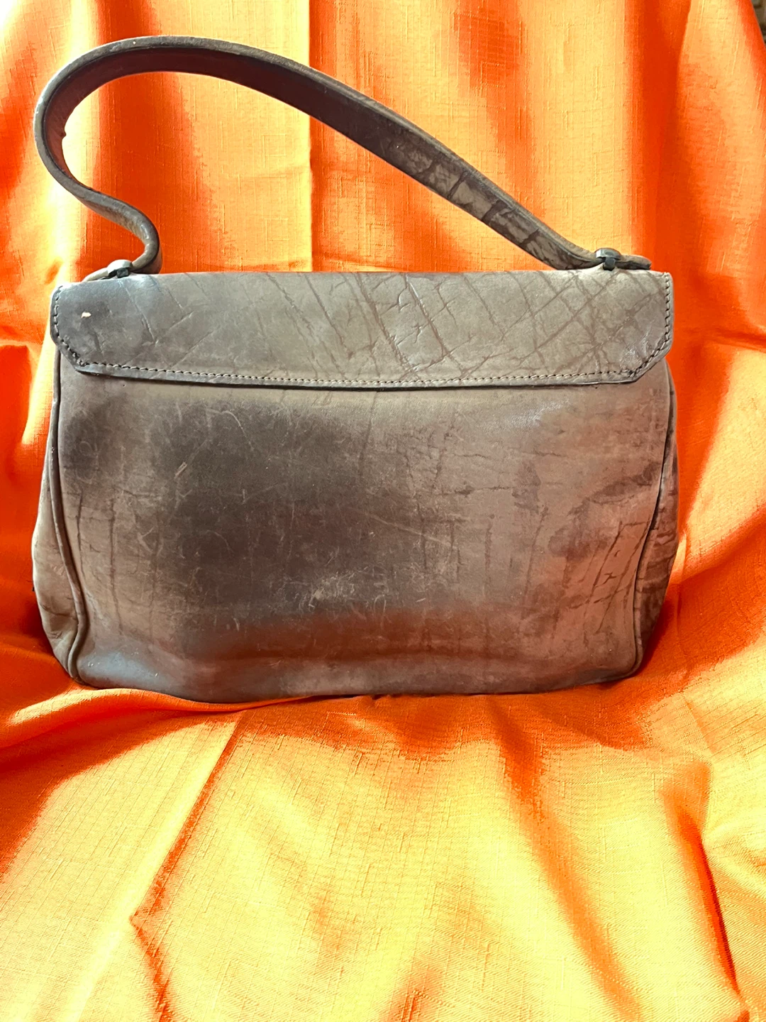 Vintage Brown Leather Shoulder Bag - photo 2