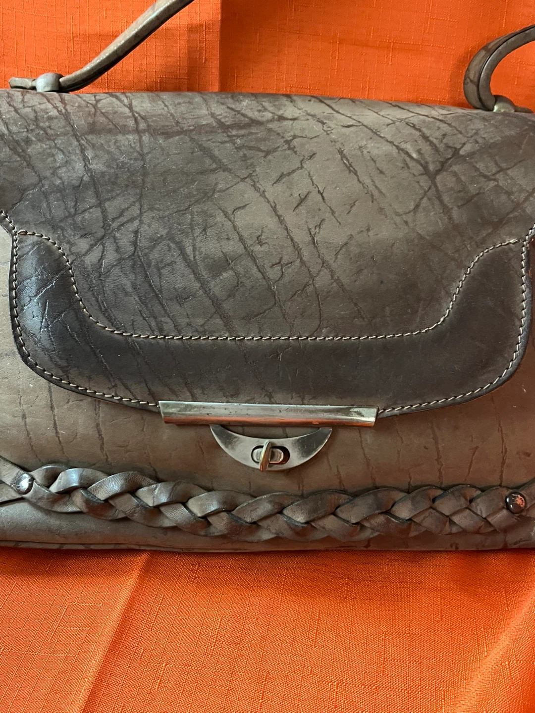 Vintage Brown Leather Shoulder Bag