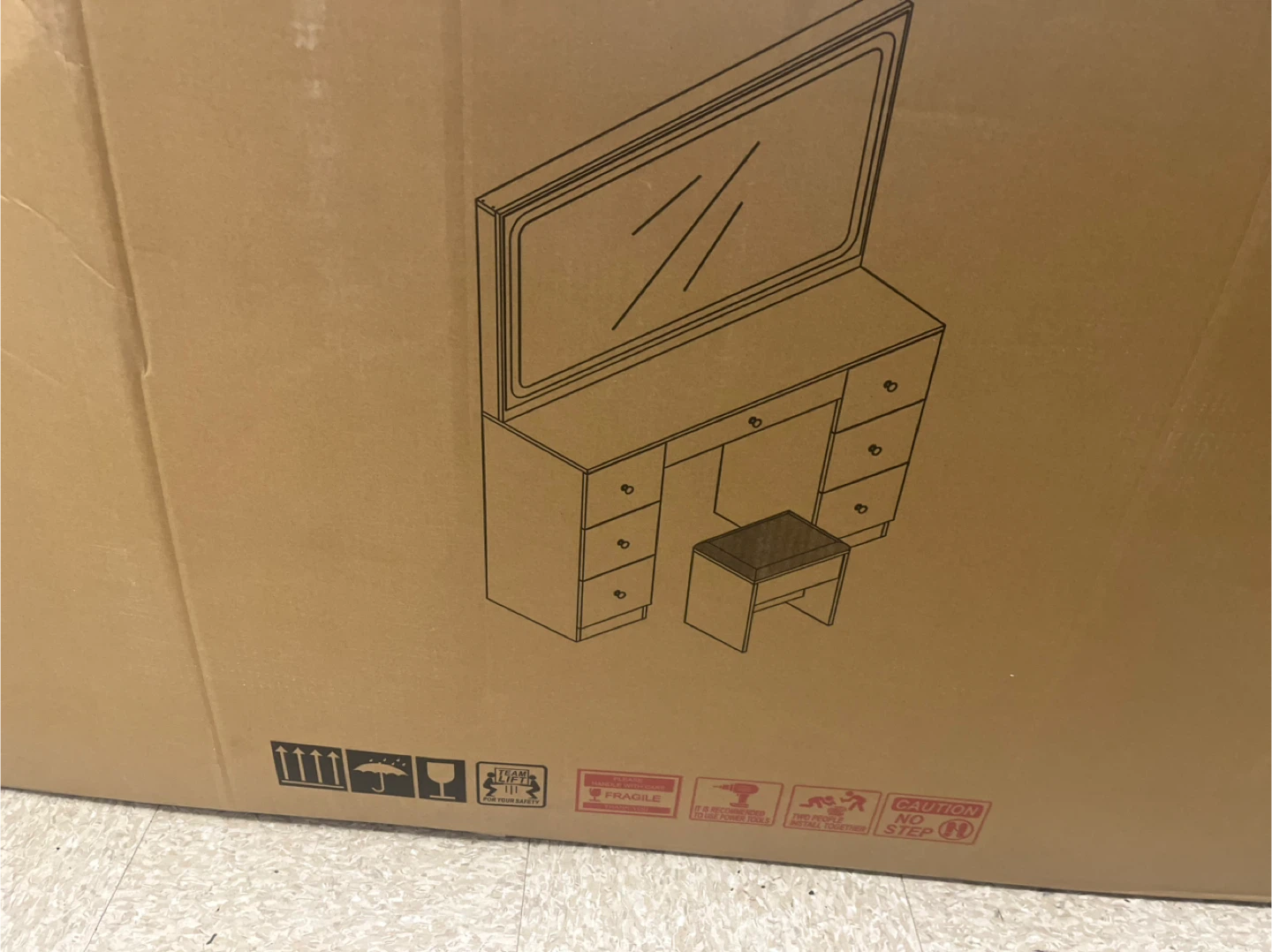 NEW VANITY WITH STOOL WITHOUT MIRROR