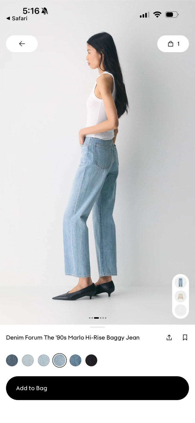 Denim Forum The '90s Marlo Hi-Rise Baggy Jean - photo 2