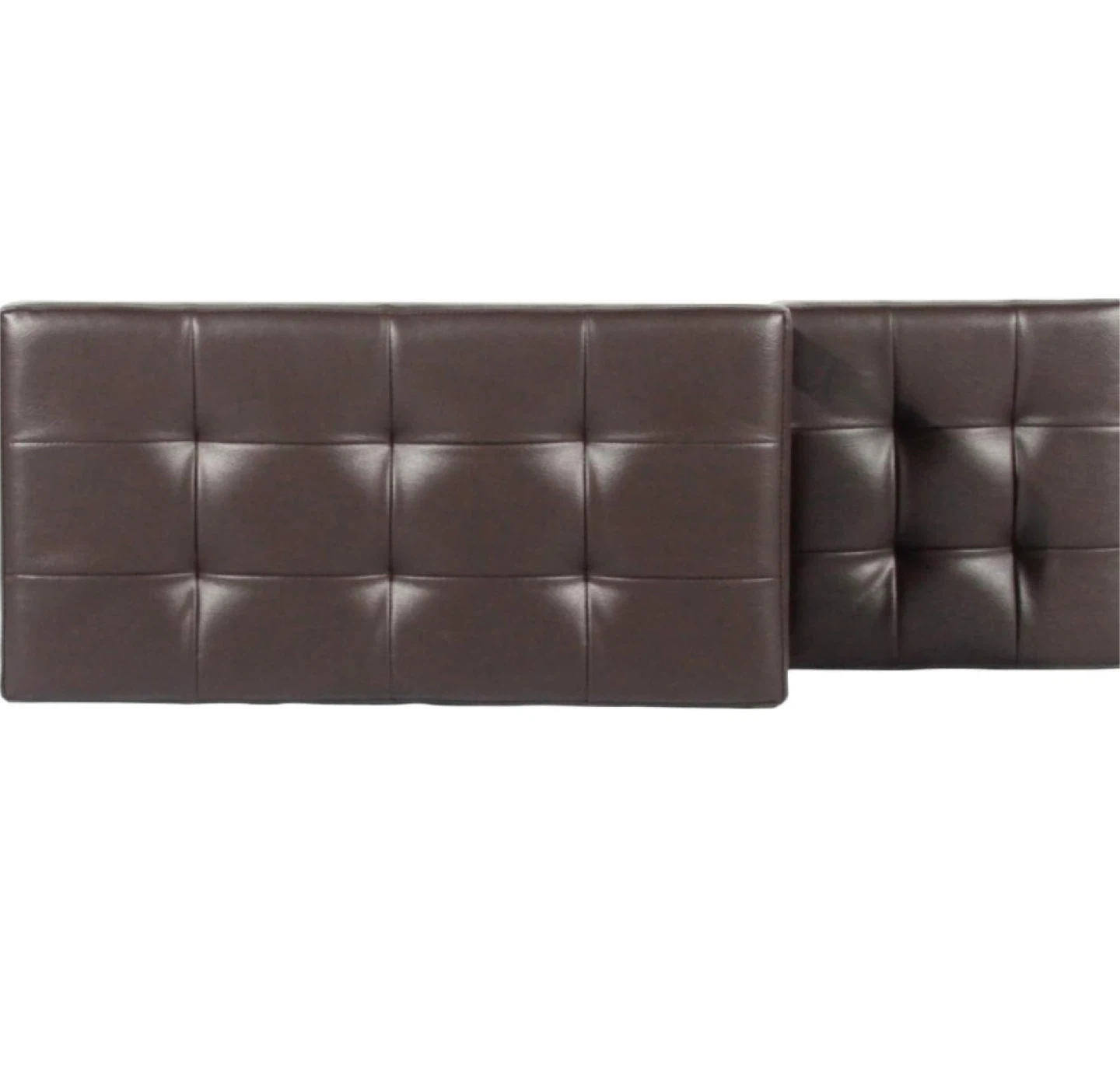 Brown Faux Leather Shoe Bench with Two Tiers - photo 4
