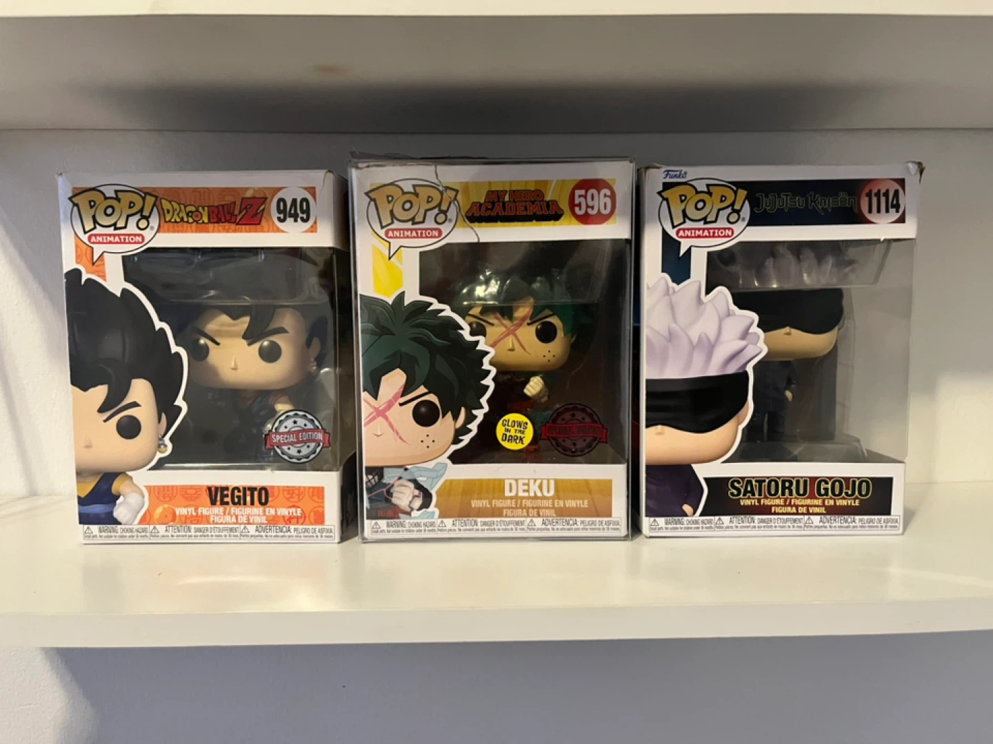 Funko Pop! Animation Figures - Vegito, Deku, Satoru Gojo