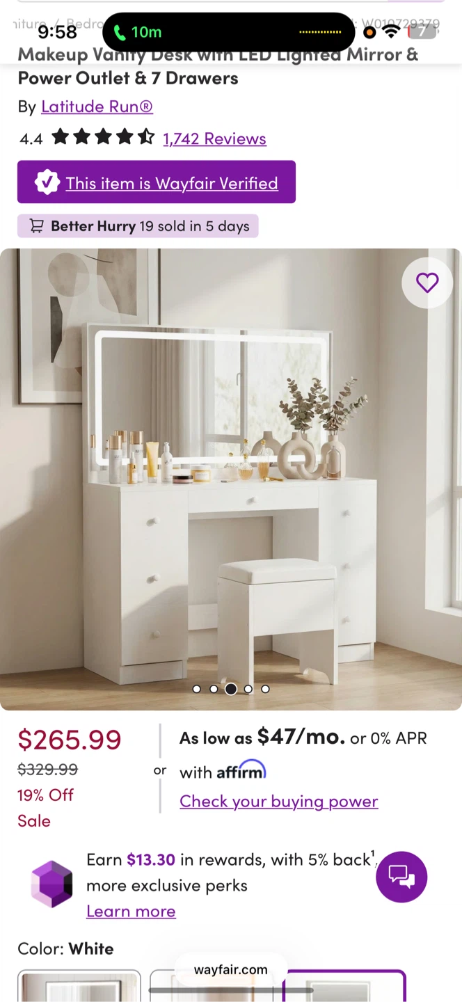 NEW VANITY WITH STOOL WITHOUT MIRROR - photo 2