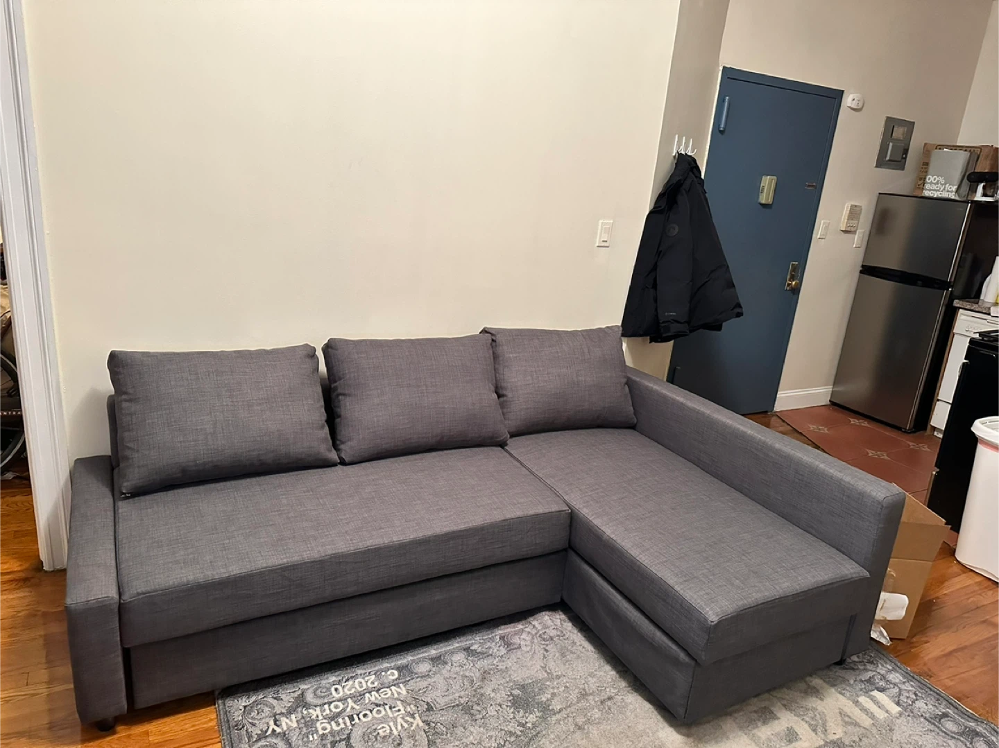 IKEA FRIHETEN Sleeper Sectional Sofa - Dark Gray